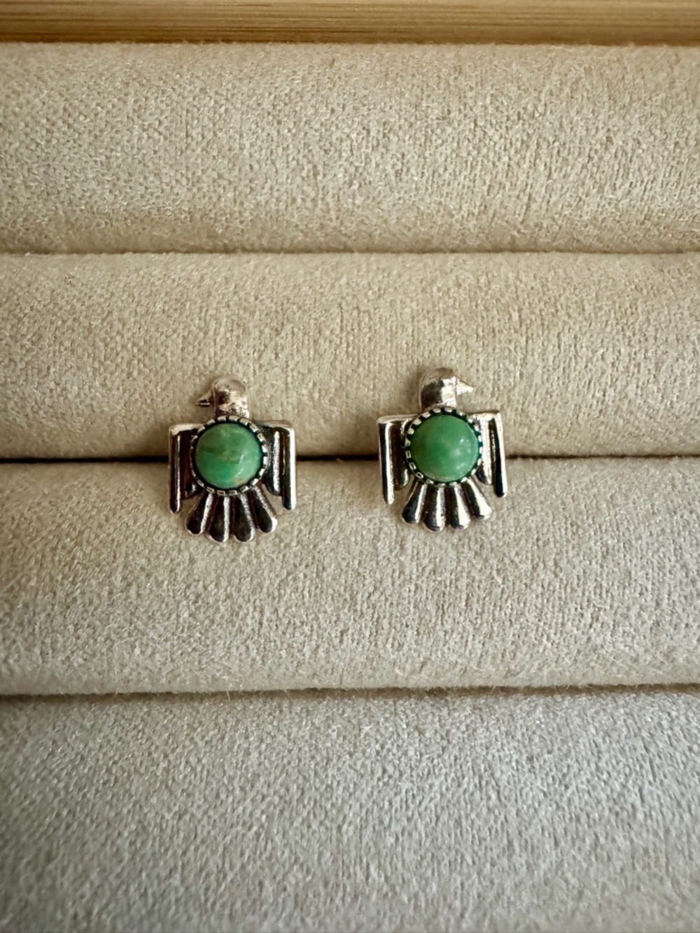 Sterling Silver Turquoise Thunderbird Stud Earrings